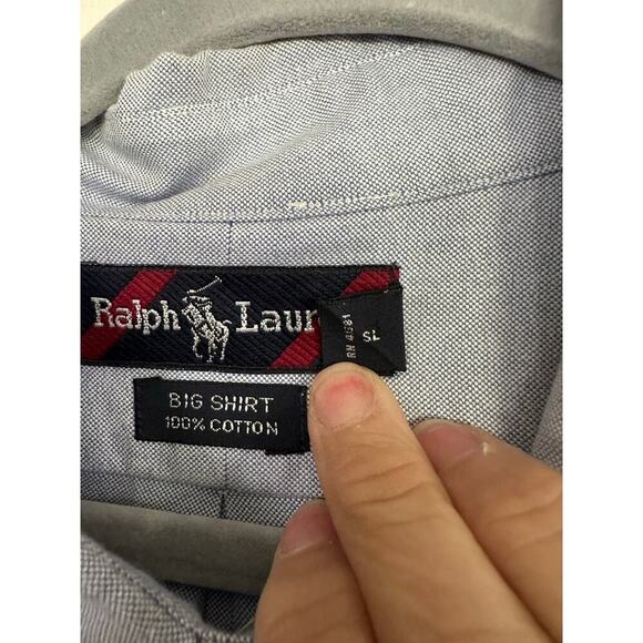 Ralph Lauren Men's Blue 100% Cotton Long Sleeves Button Down Shirt Size XXL - Picture 4 of 5